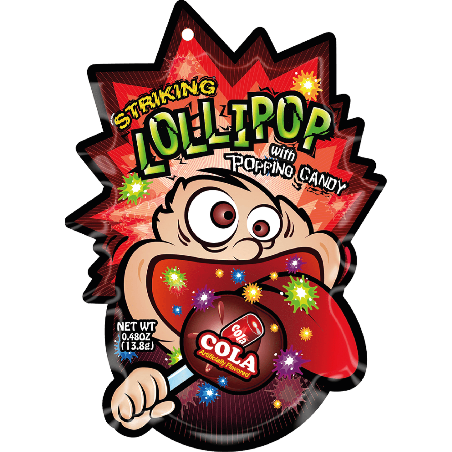Striking Lollipop with Popping Candy Cola 13.8g
