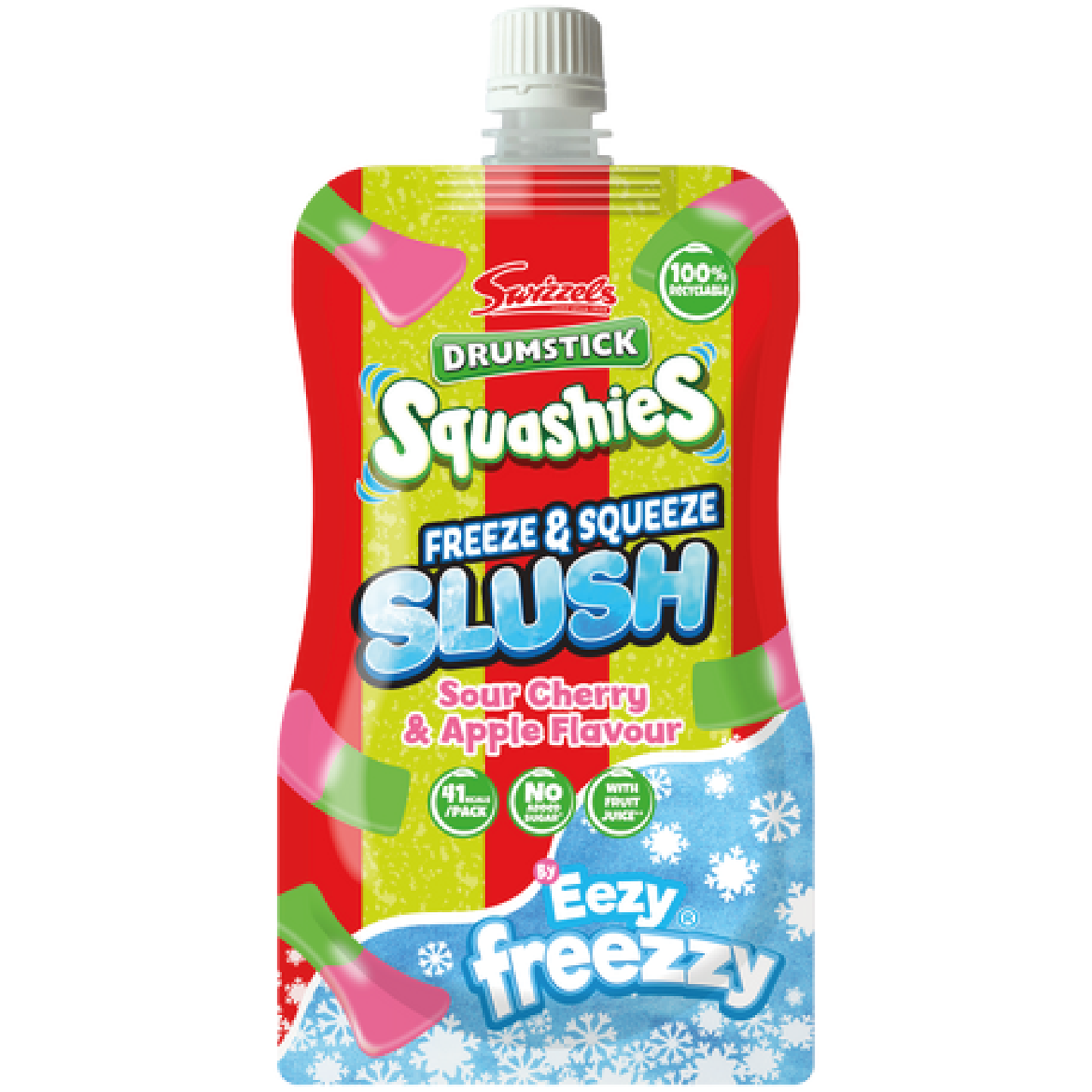 Chupa Chups Sour Cherry & Apple Slush Pouches 250ml