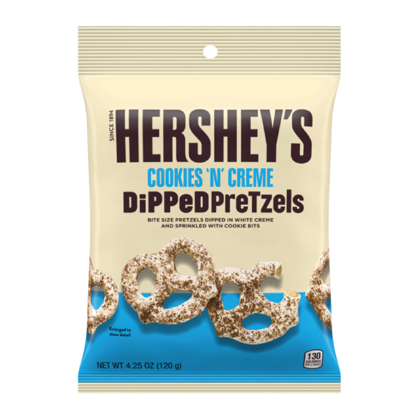 THT 30-06-2025 Hershey's Dipped Pretzels Cookies & Cream 120g
