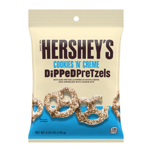 THT 30-06-2025 Hershey's Dipped Pretzels Cookies & Cream 120g