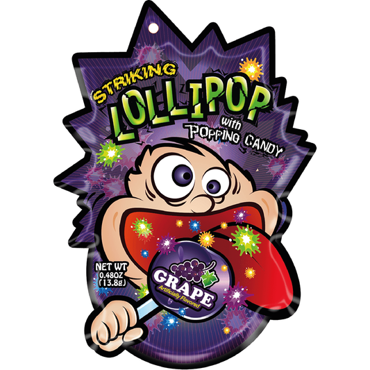 Striking Lollipop with Popping Candy Grape 13.8g