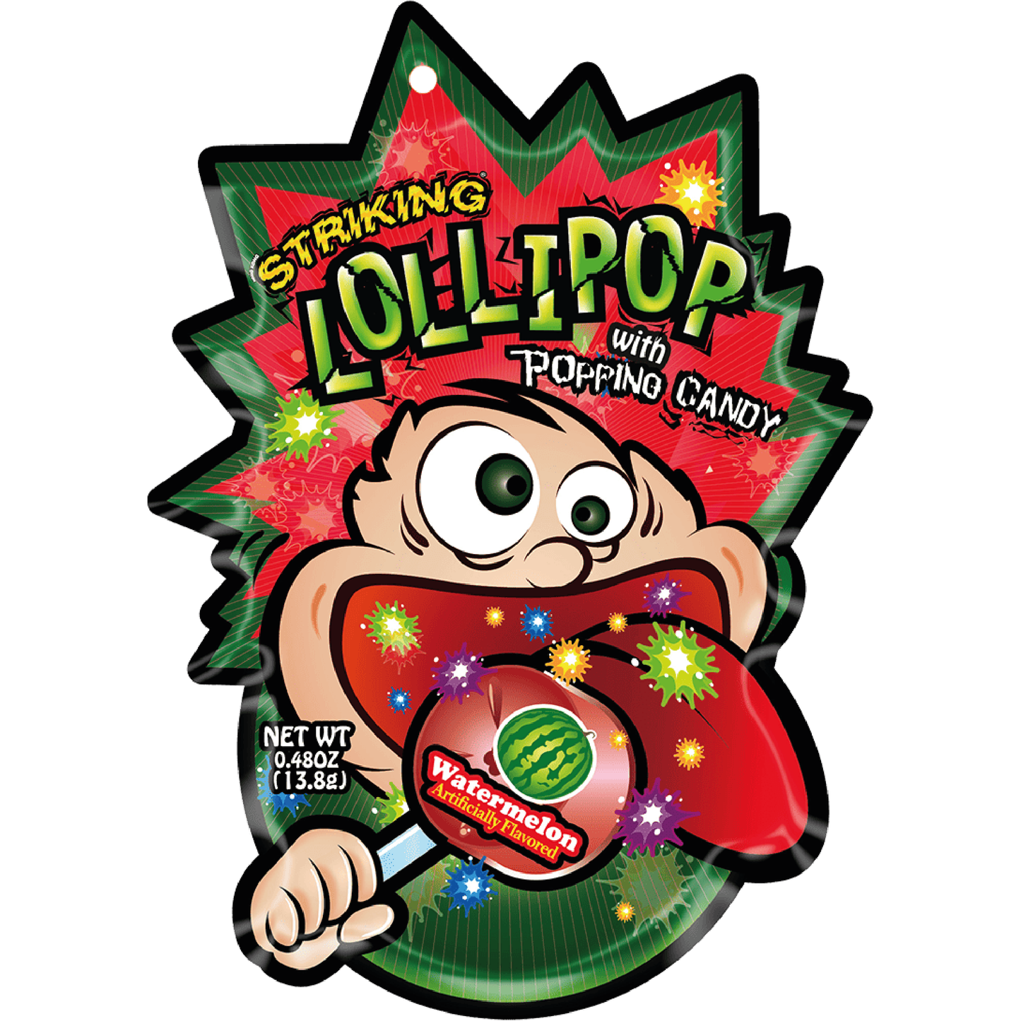 Striking Lollipop with Popping Candy Watermelon 13.8g 